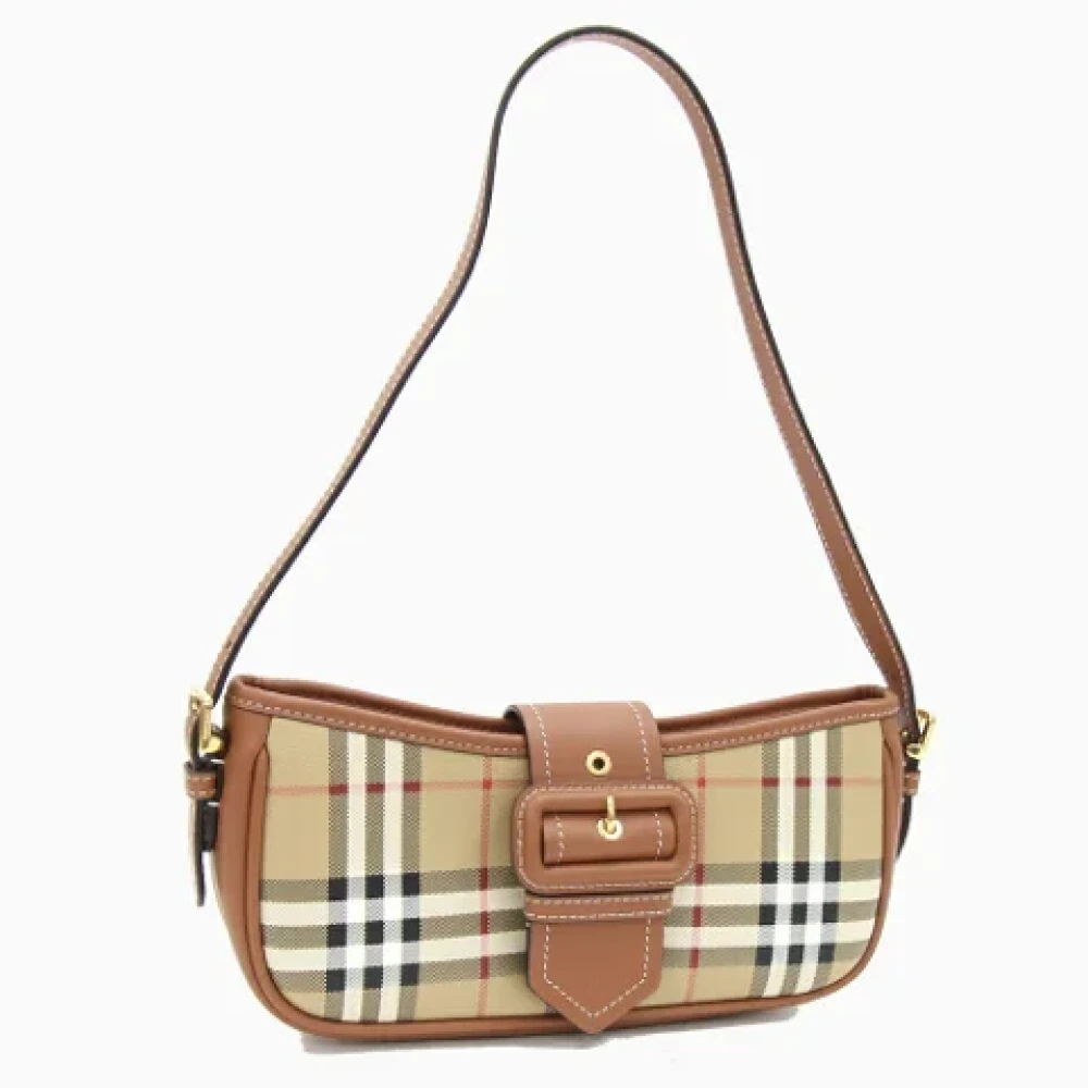 Burberry Vintage Pre-owned Canvas shoulder-bags Beige Dames