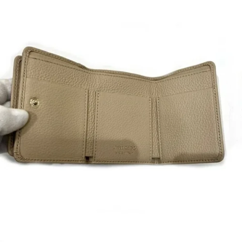 Jimmy Choo Pre-owned Leather wallets Beige Dames