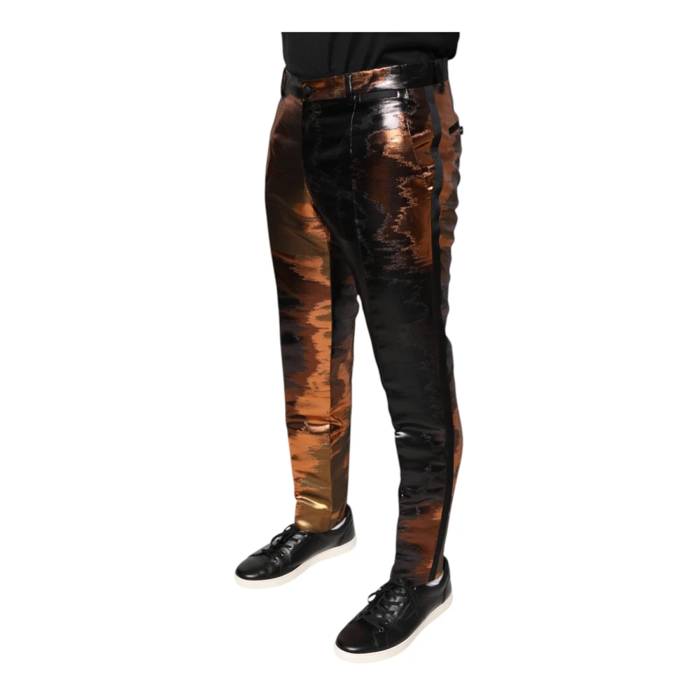 Dolce & Gabbana Multicolor Jacquard Regular Fit Pantalon Multicolor Heren