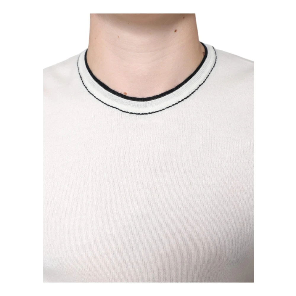 Dolce & Gabbana Luxe Cashmere Crew Neck T-Shirt White Heren
