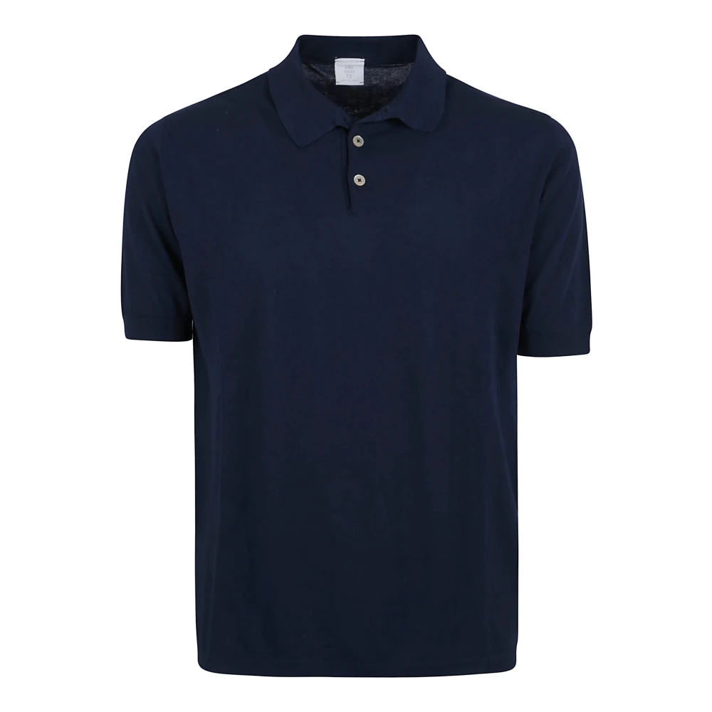 Eleventy Blauwe Sweater met Halve Mouw Blue Heren