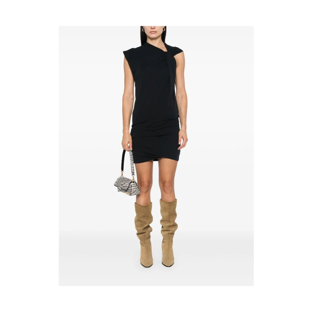 Isabel marant Zwarte Jersey Jurk met Twist Details Black Dames