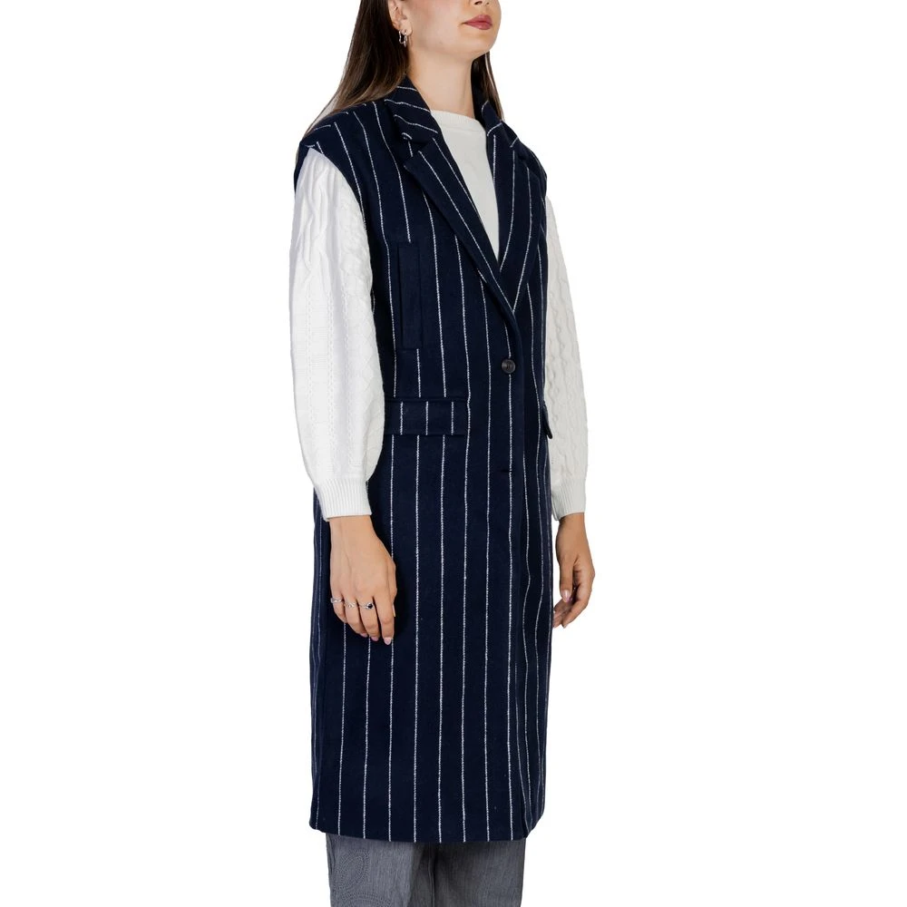 Ichi Blauwe Dames Herfst Winter Jas & Mantel Blue Dames