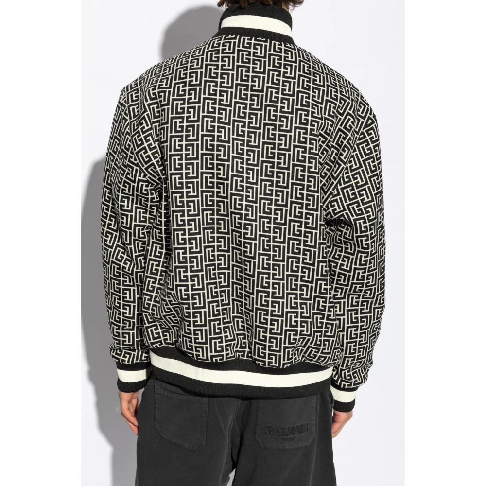 Balmain Omkeerbare jas met monogram Black Heren