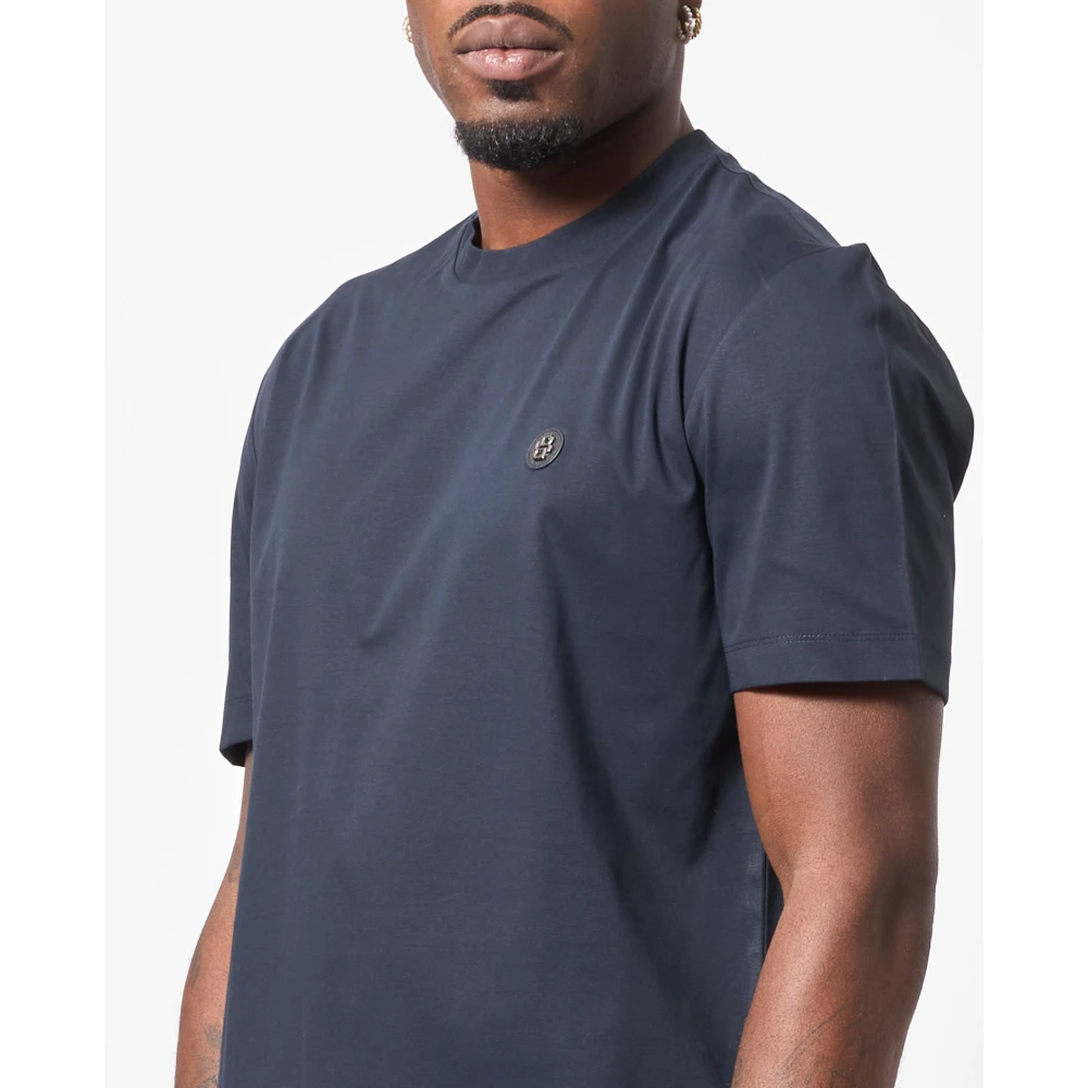Hugo Boss Blauw T-shirt met Double B monogram Blue Heren