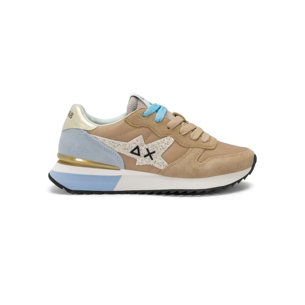 Sun68 Stargirl Glitter Sneaker Dames Schoenen Beige