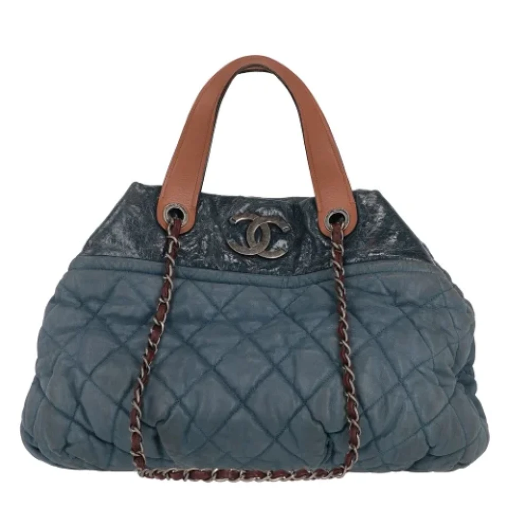 Chanel Vintage Pre-owned Leather chanel-bags Blue Dames