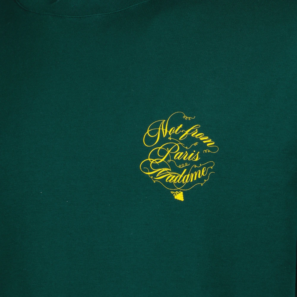 Drole de Monsieur Groene Wijnranken Slogan T-shirt Lente-Zomer 2025 Green Heren