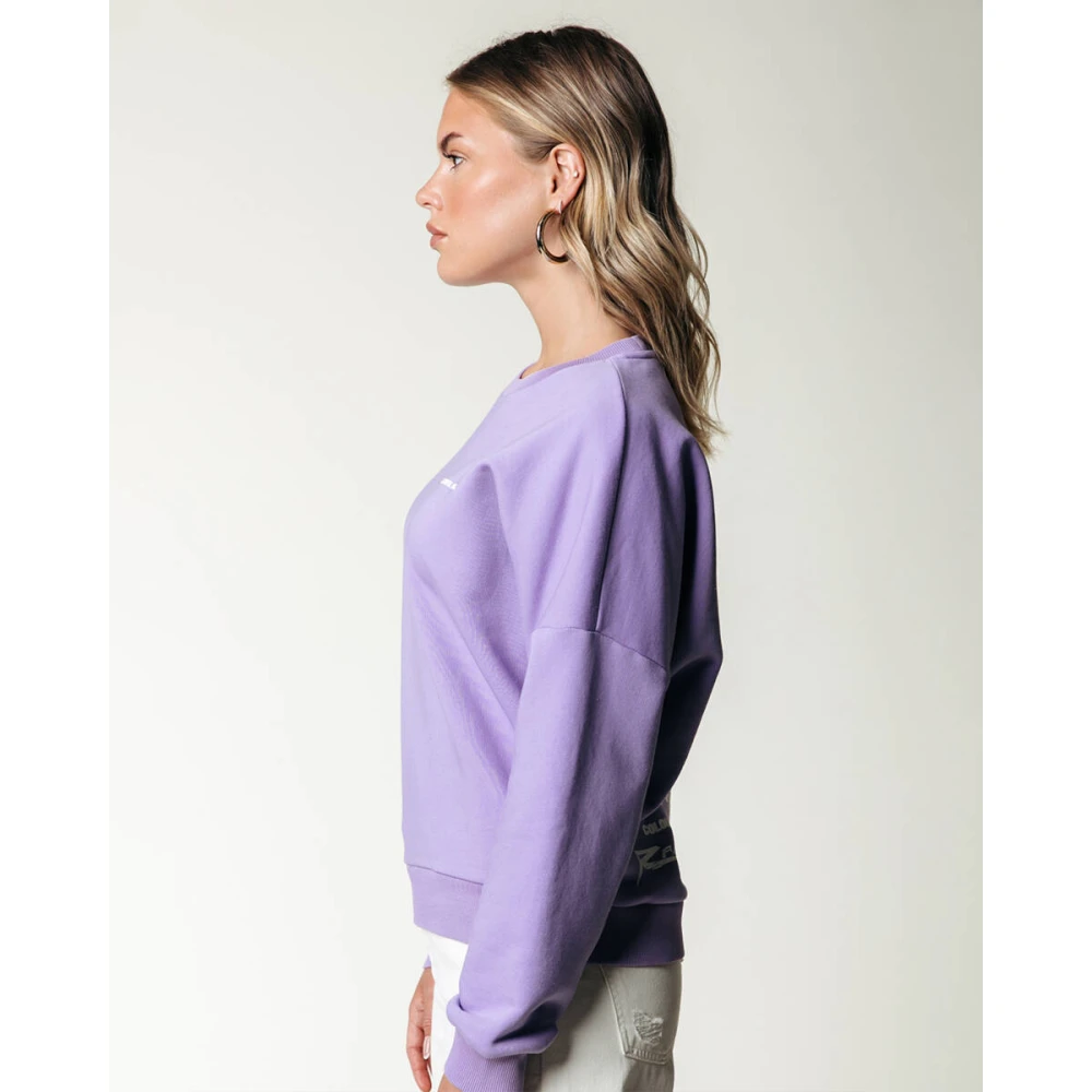 Colourful Rebel Multi Racer Logo Sweater Purple Dames