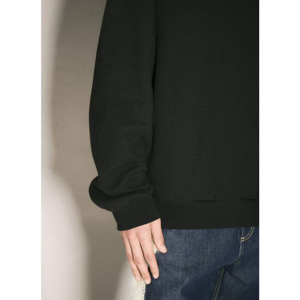 Marni Faux-Fur Hood Sweatshirt met Logo Borduursel Black Heren