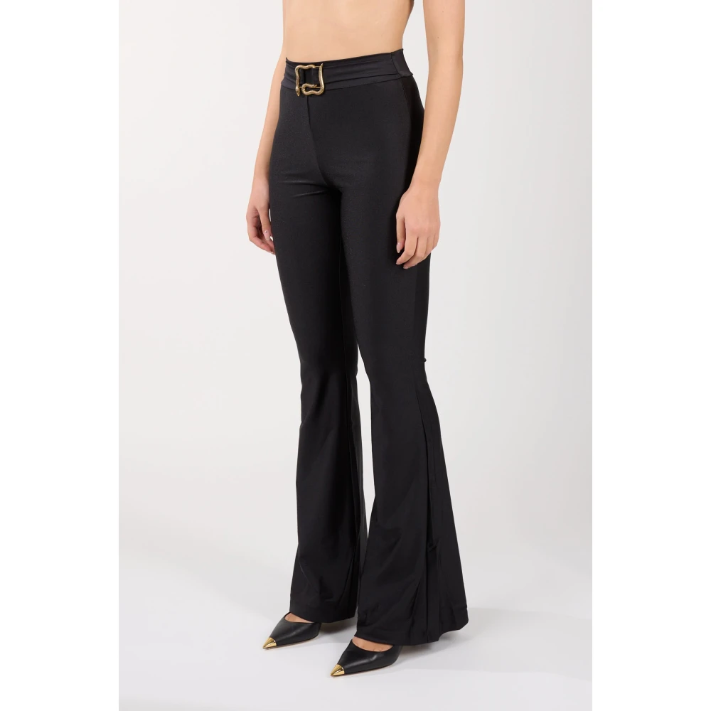 Just Cavalli Hoge taille lycra leggings met metalen accessoire Black Dames