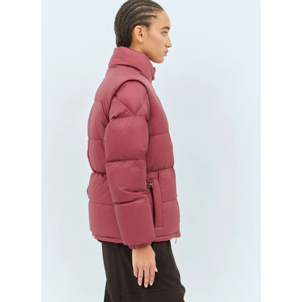 Moncler Omkeerbare korte donsjas Red Dames