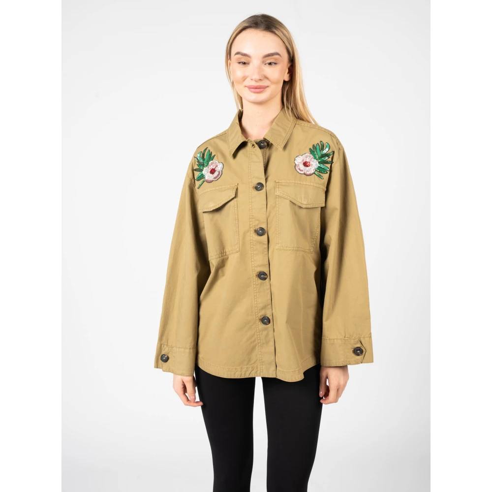pinko Elegante Loose Fit Blouse Green Dames