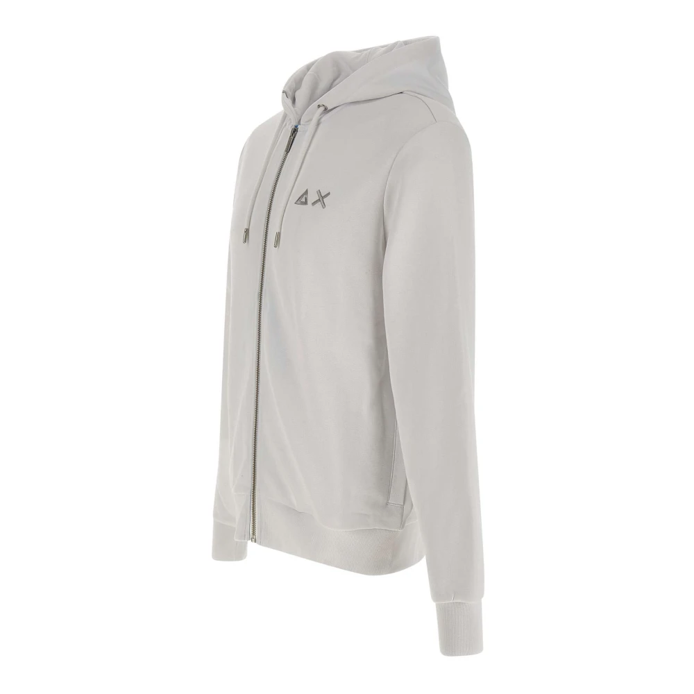 Sun68 Heren Katoenen Sweatshirt Wit & Lichtblauw White Heren