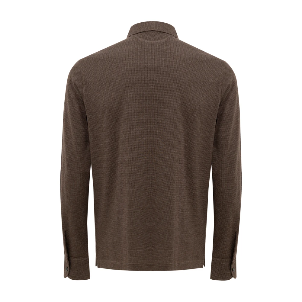 Corneliani Bruine polo met lange mouwen Brown Heren