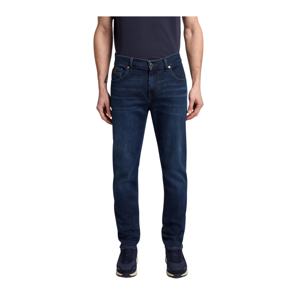 7 For All Mankind Slim Fit Jeans Donkerblauw Blue Heren