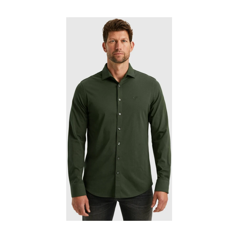 PME Legend Satin Jersey Lange Mouw Shirt Green Heren