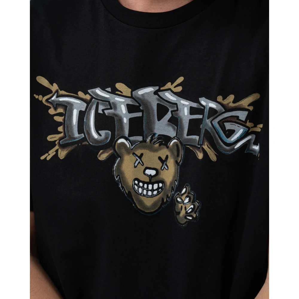 Iceberg Stijlvolle Loose Fit T-Shirt Heren Black Heren