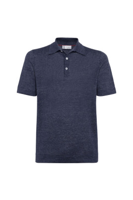 polo-a-texture-flammee-et-col-cotele