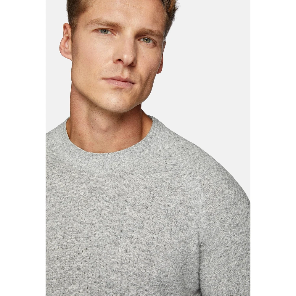 Boggi Milano Cashmere Blend Crew Neck Sweater Gray Heren