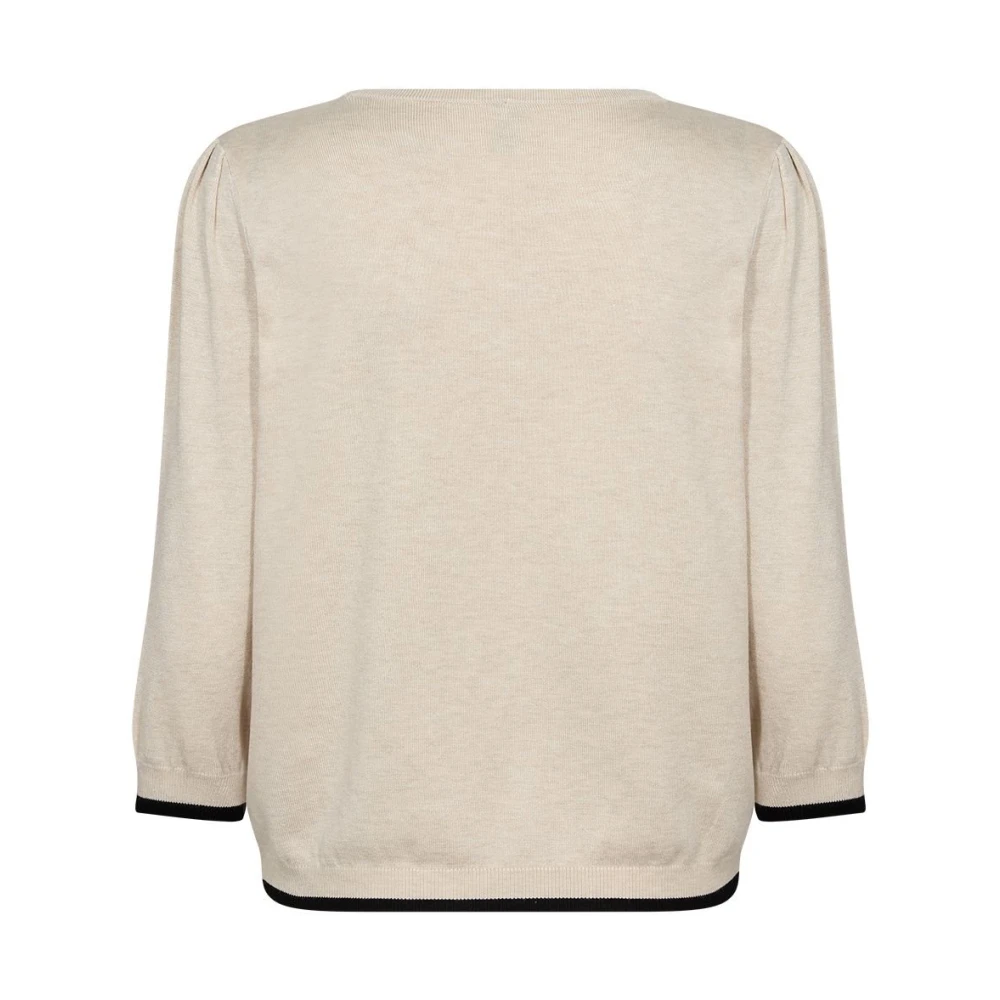 Soyaconcept Blouse met contrastzoom en 7 8 mouwen Beige Dames
