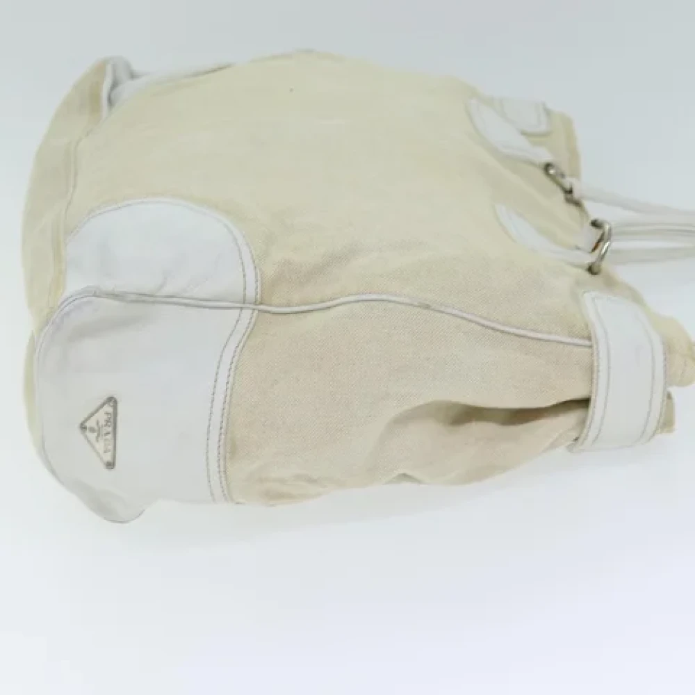 Prada Vintage Pre-owned Canvas prada-bags Beige Dames