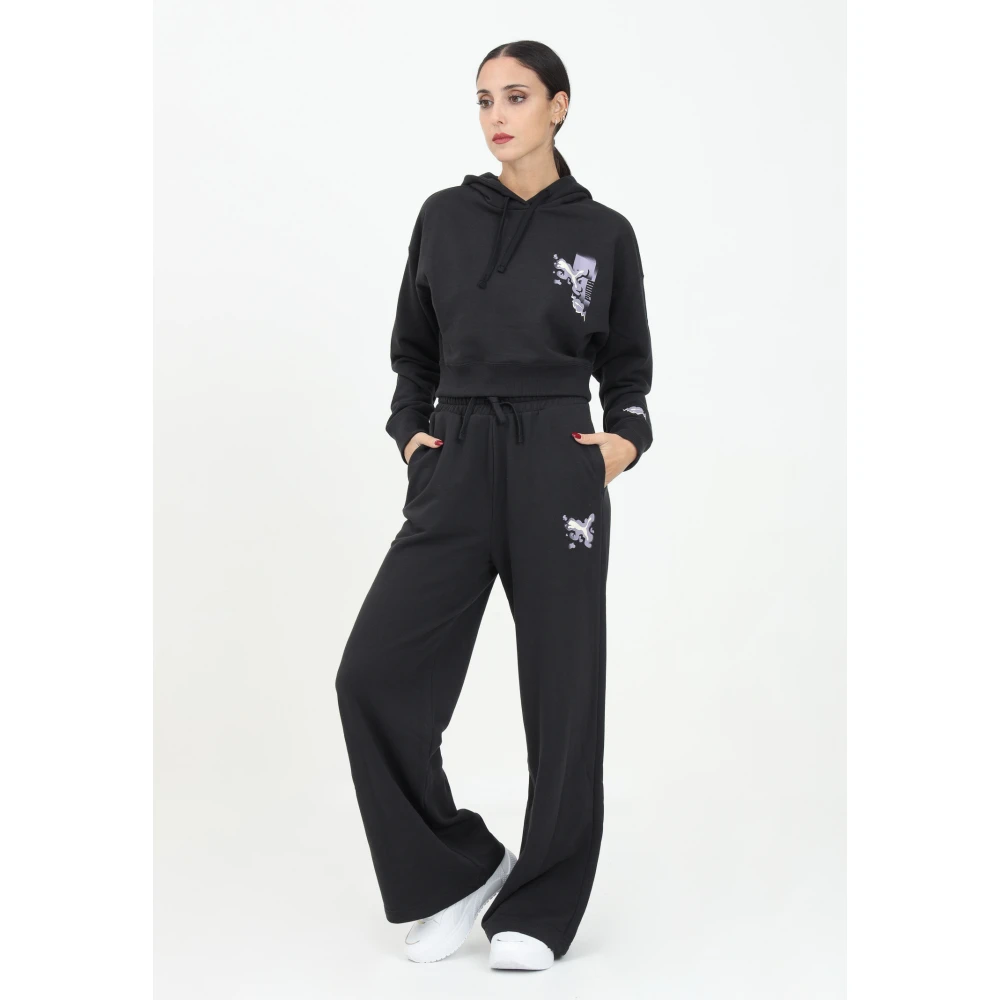 Puma Klassieke zwarte wijde been sportbroek Black Dames