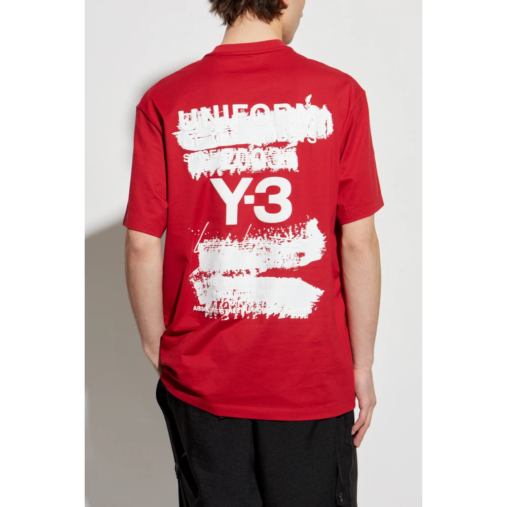 Y-3 T-shirt met print Red Heren