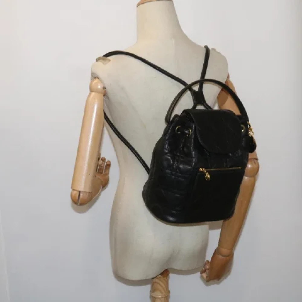 Dior Vintage Pre-owned Leather backpacks Black Dames