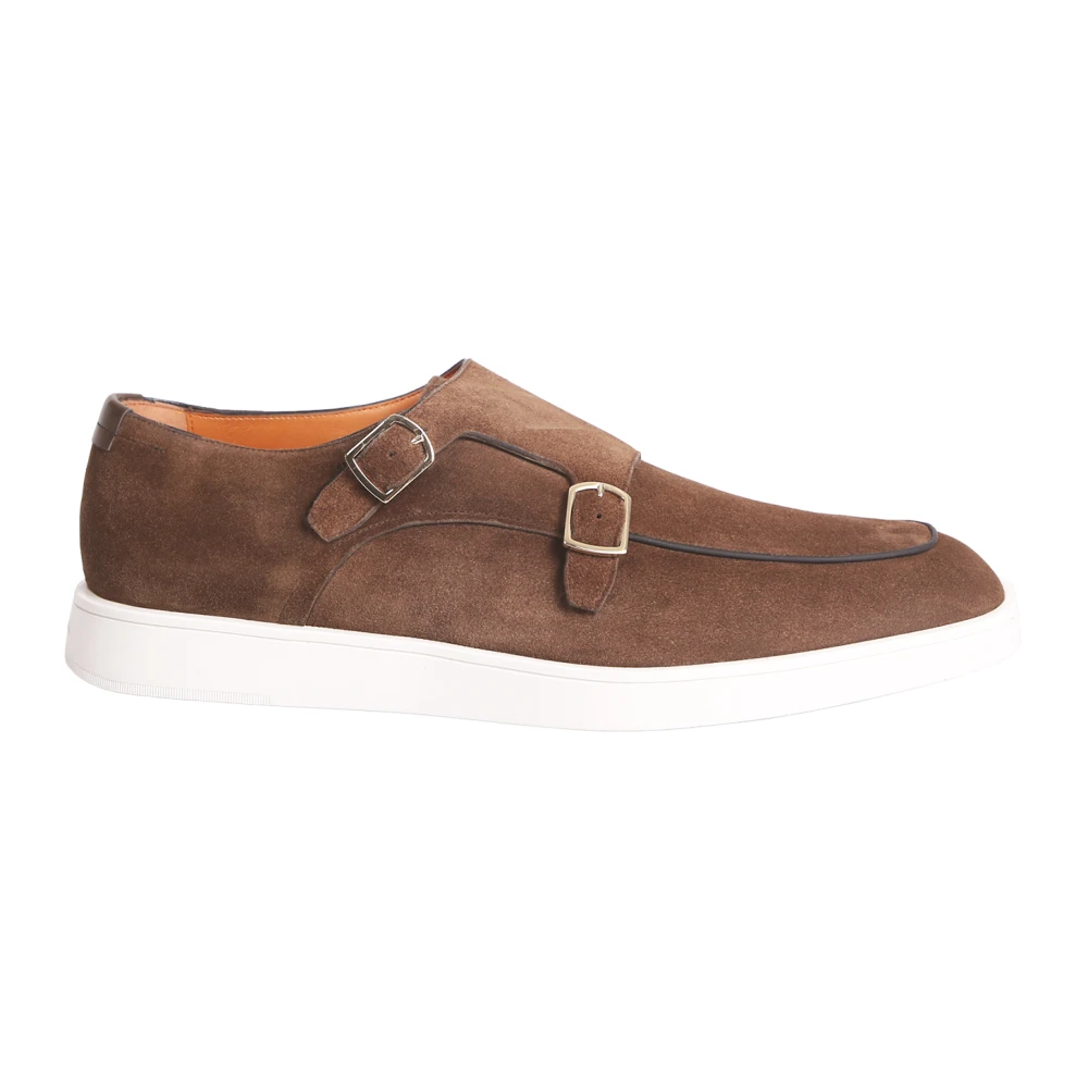 Santoni Men's Brown Suede Leather Sneakers