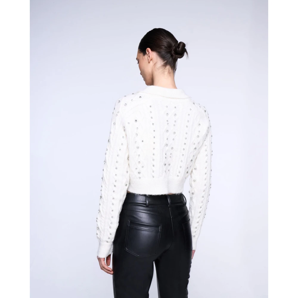 Silvian Heach Cardigan crop met strass White Dames