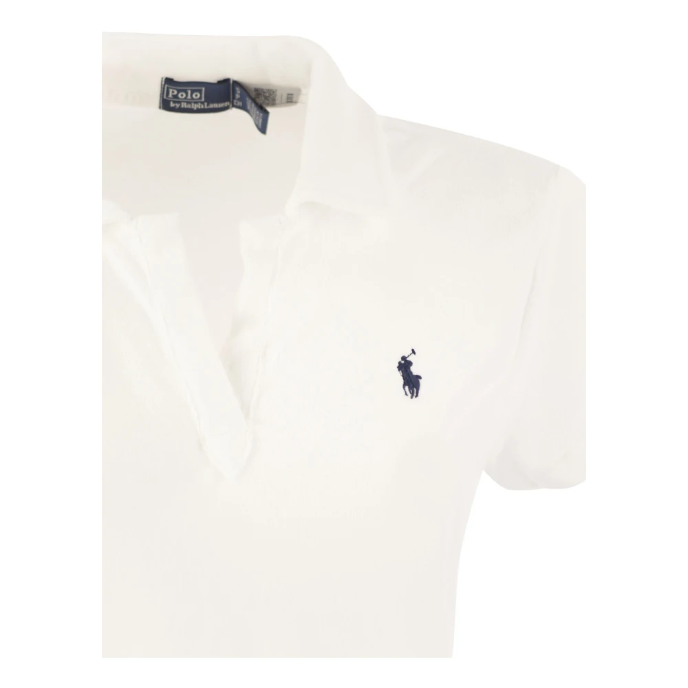 Ralph Lauren Terry Polo Shirt met Pony Borduursel White Heren