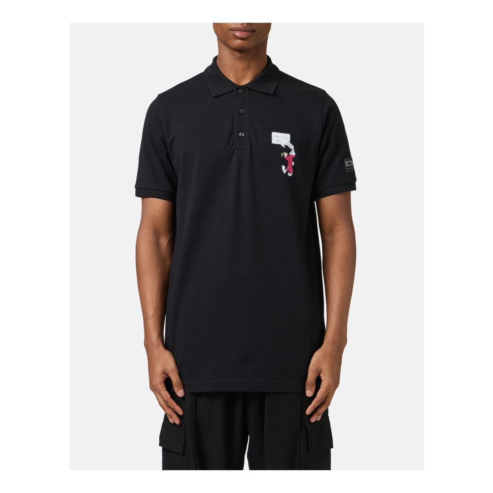 Iceberg Regular fit zwarte piqué polo Black Heren