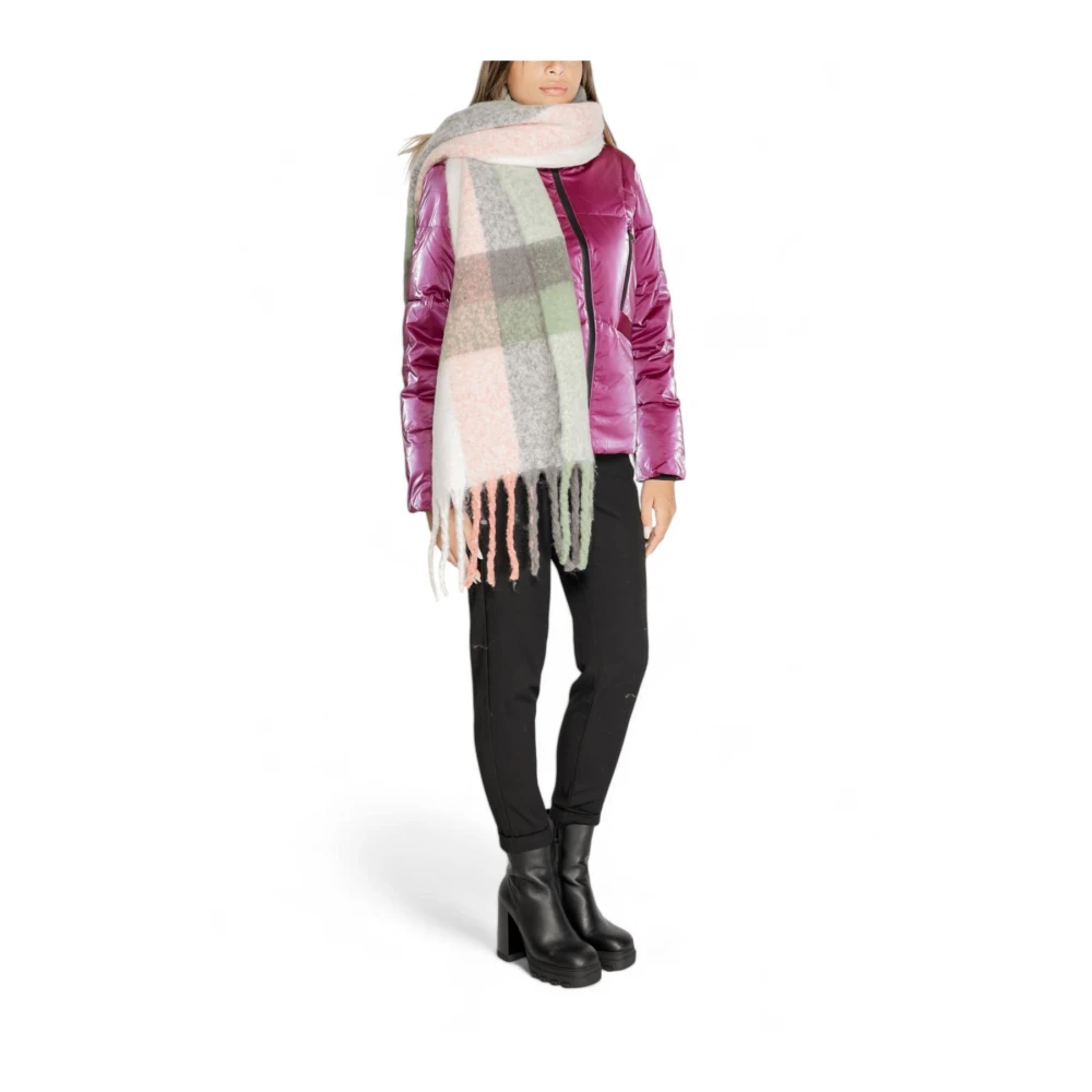 Only Grijs Geruit Sjaal met Franjes Multicolor Dames
