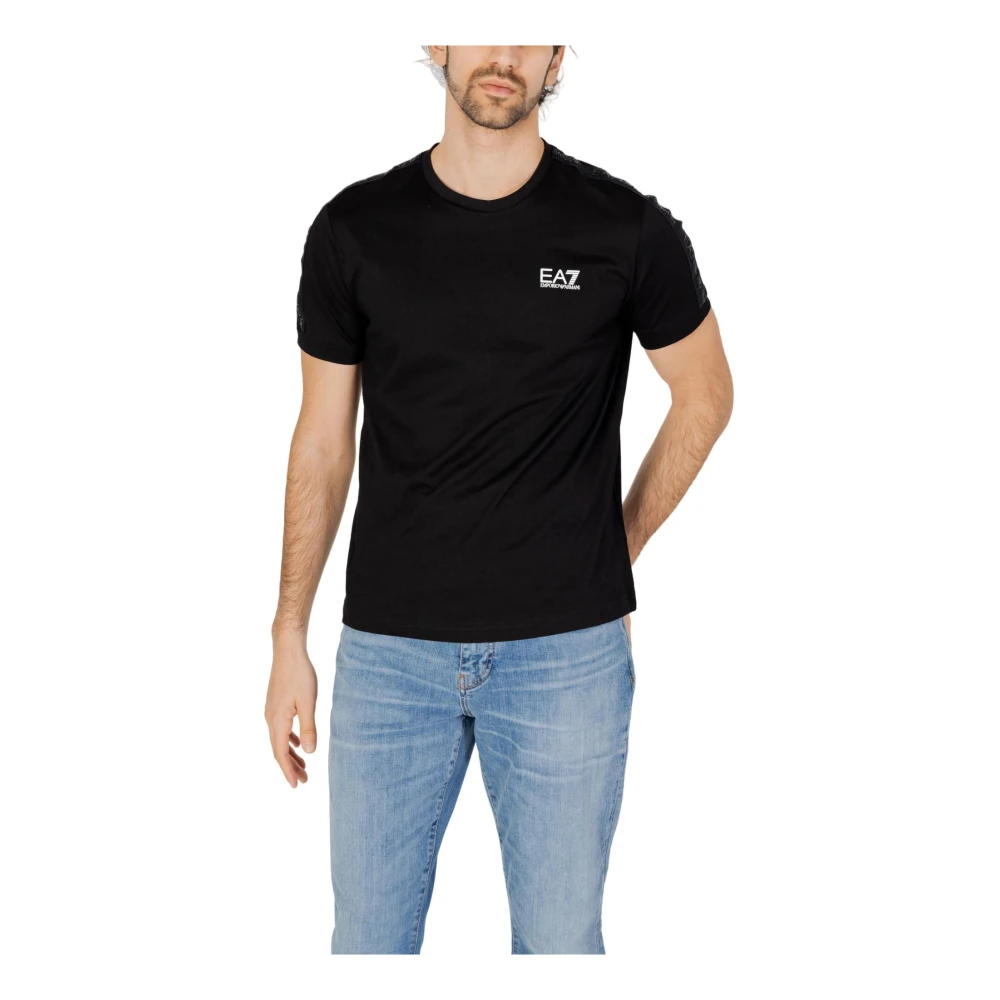 Emporio Armani EA7 Korte Mouw T-shirt met Logoband Black Heren