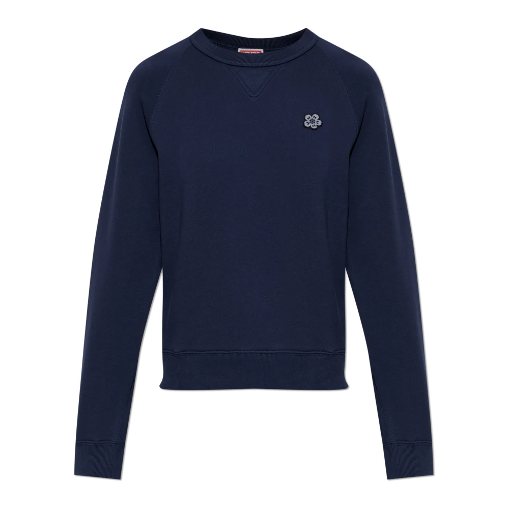 Kenzo Kvinno Blå Sweatshirts & Hoodies Dam, S, Bomull, Sweatshirt Med Patch