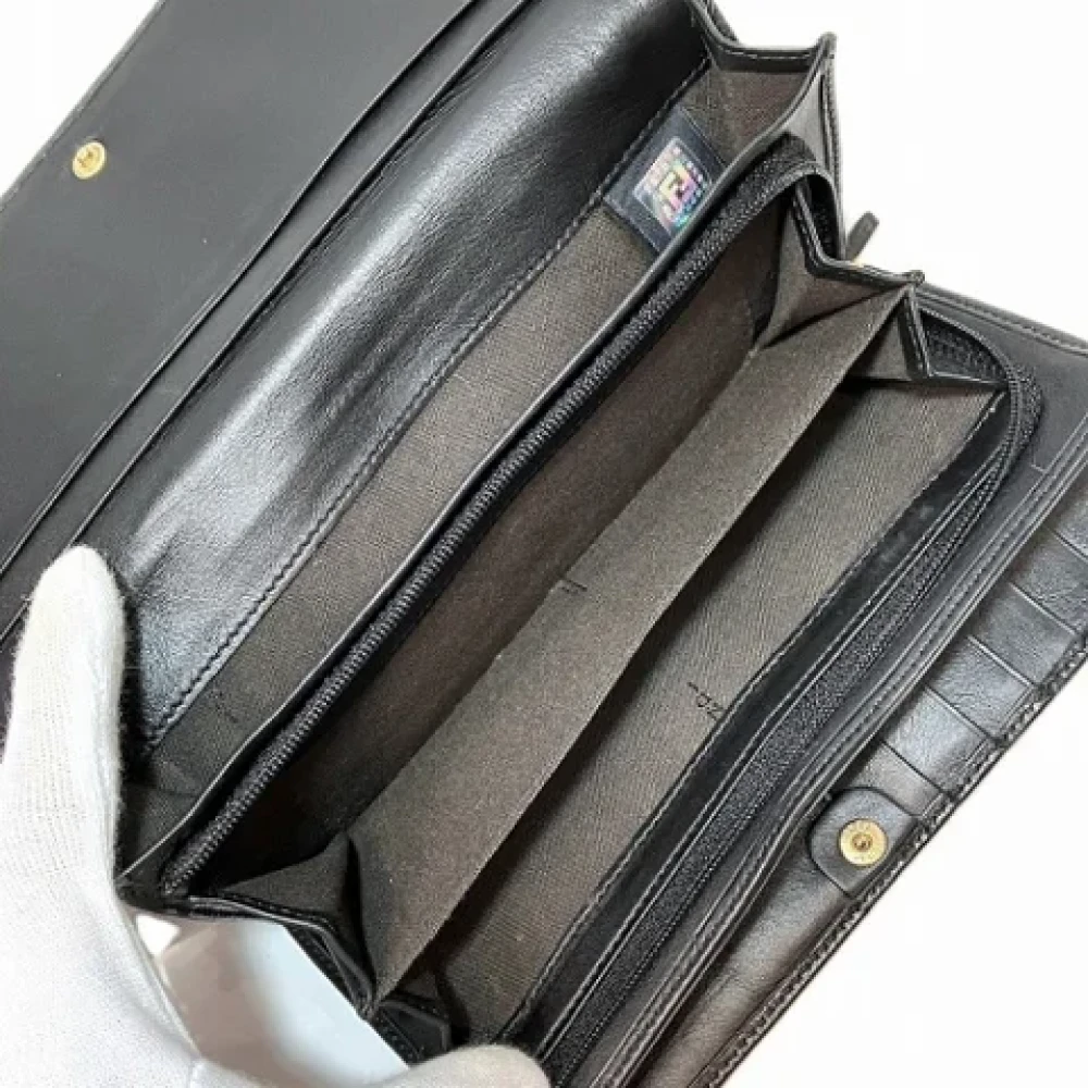 Fendi Vintage Pre-owned Leather wallets Black Dames