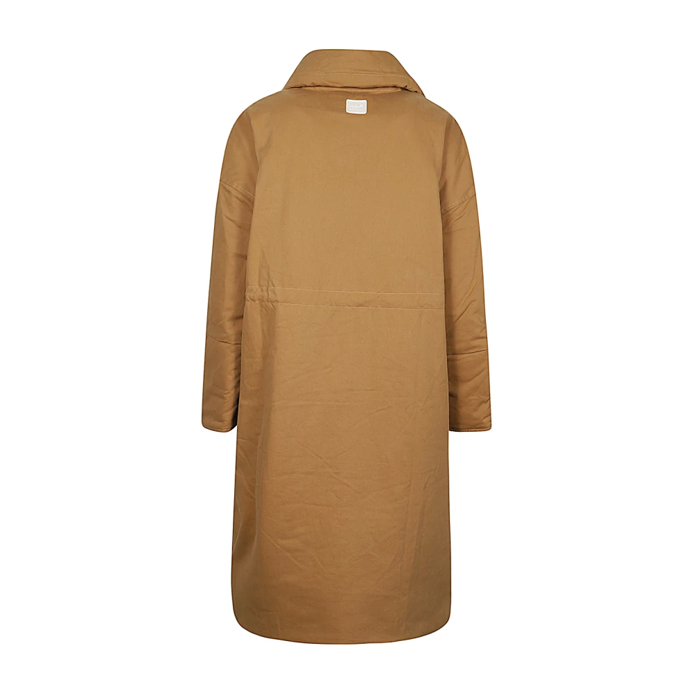 OOF Wear Beige Katoenen Gabardine Lange Jas Beige Dames