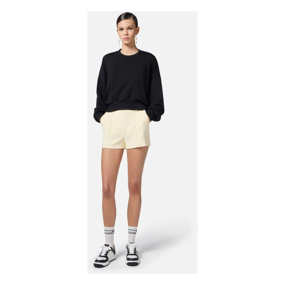 Elisabetta Franchi Contrast Piping Taille Shorts Beige Dames