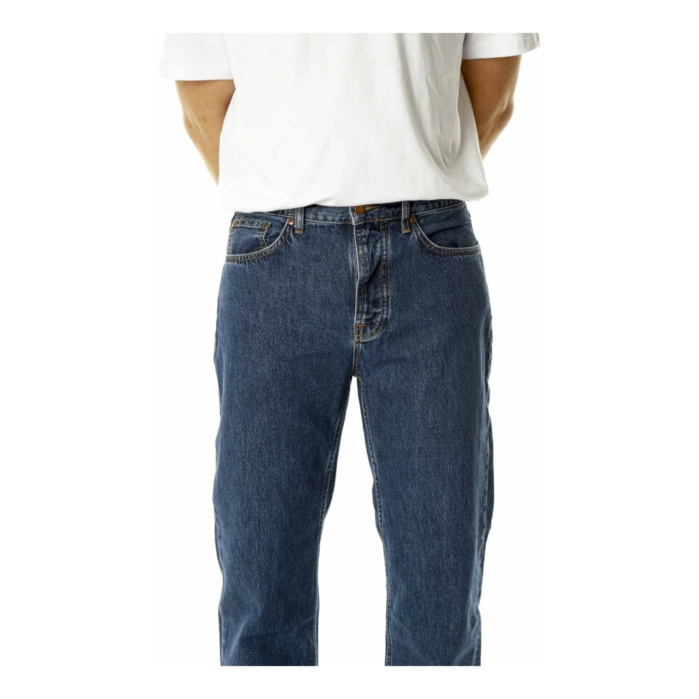 Nudie Jeans Losse pasvorm hoge taille jeans Blue Heren