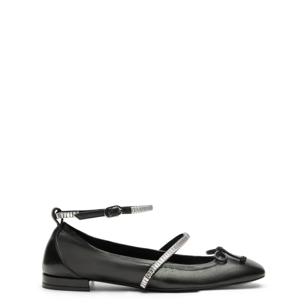 Stuart Weitzman Women's Black Crystal Embellished Ballet Flats
