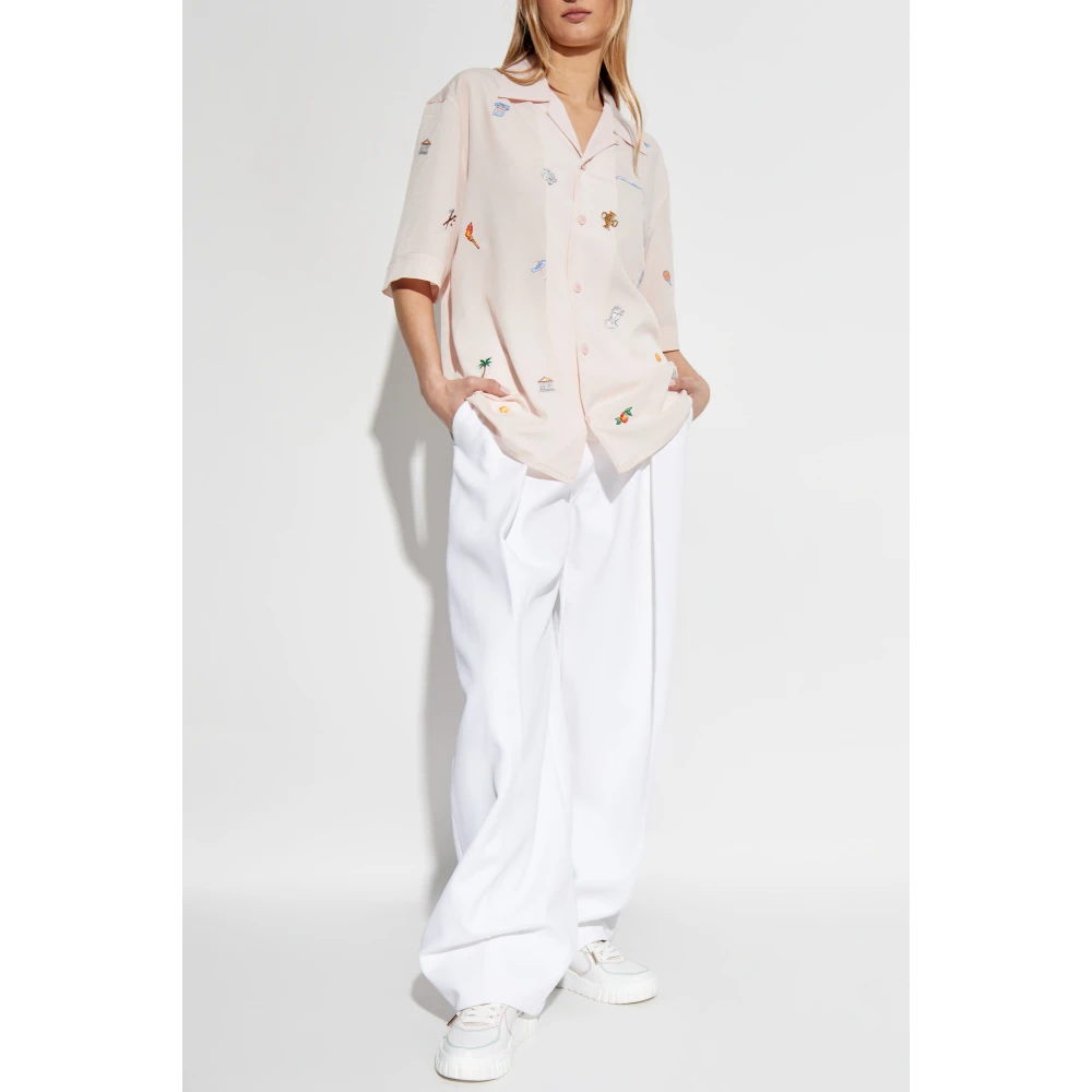 Casablanca Shirt met kleurrijke borduursels Pink Dames