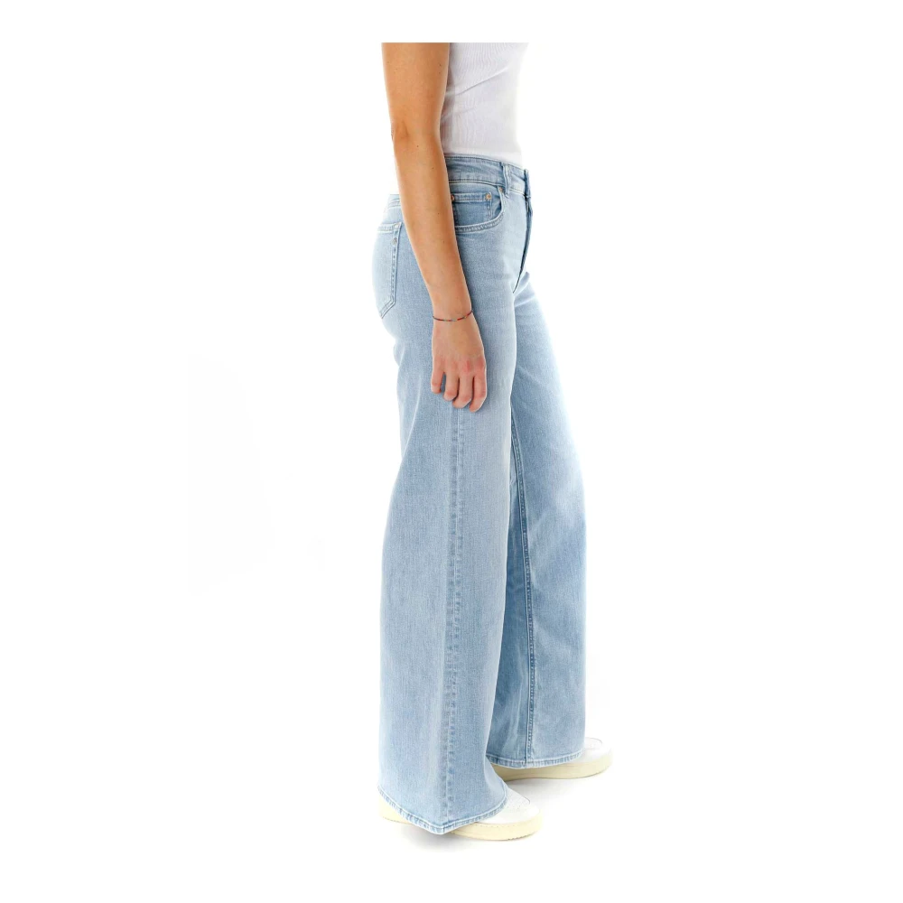 Replay Wide Leg Midwaist Jeans Blue Dames