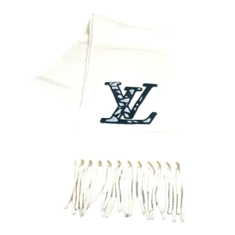 Louis Vuitton Vintage Pre-owned Wool scarves White Dames
