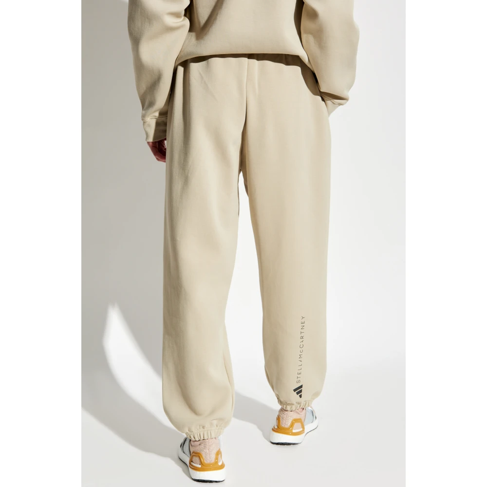adidas by stella mccartney Sweatpants met bedrukt logo Beige Dames