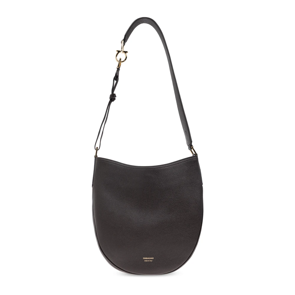Ferragamo Women's Brown Shoulder Bag North-South Hobo Medium - Shoulder Bags - One Size - Bags
