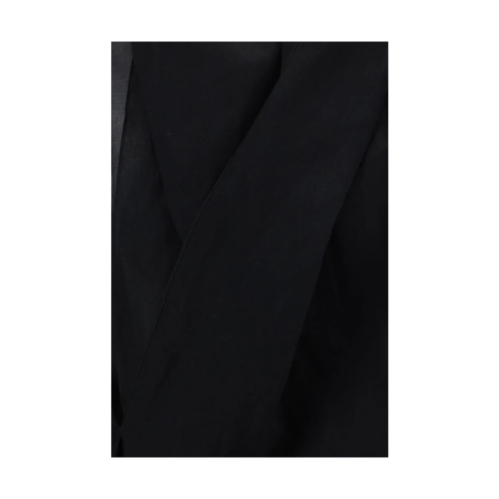 Quira Katoenen Wrap Shirt met Ruches Detail Black Dames