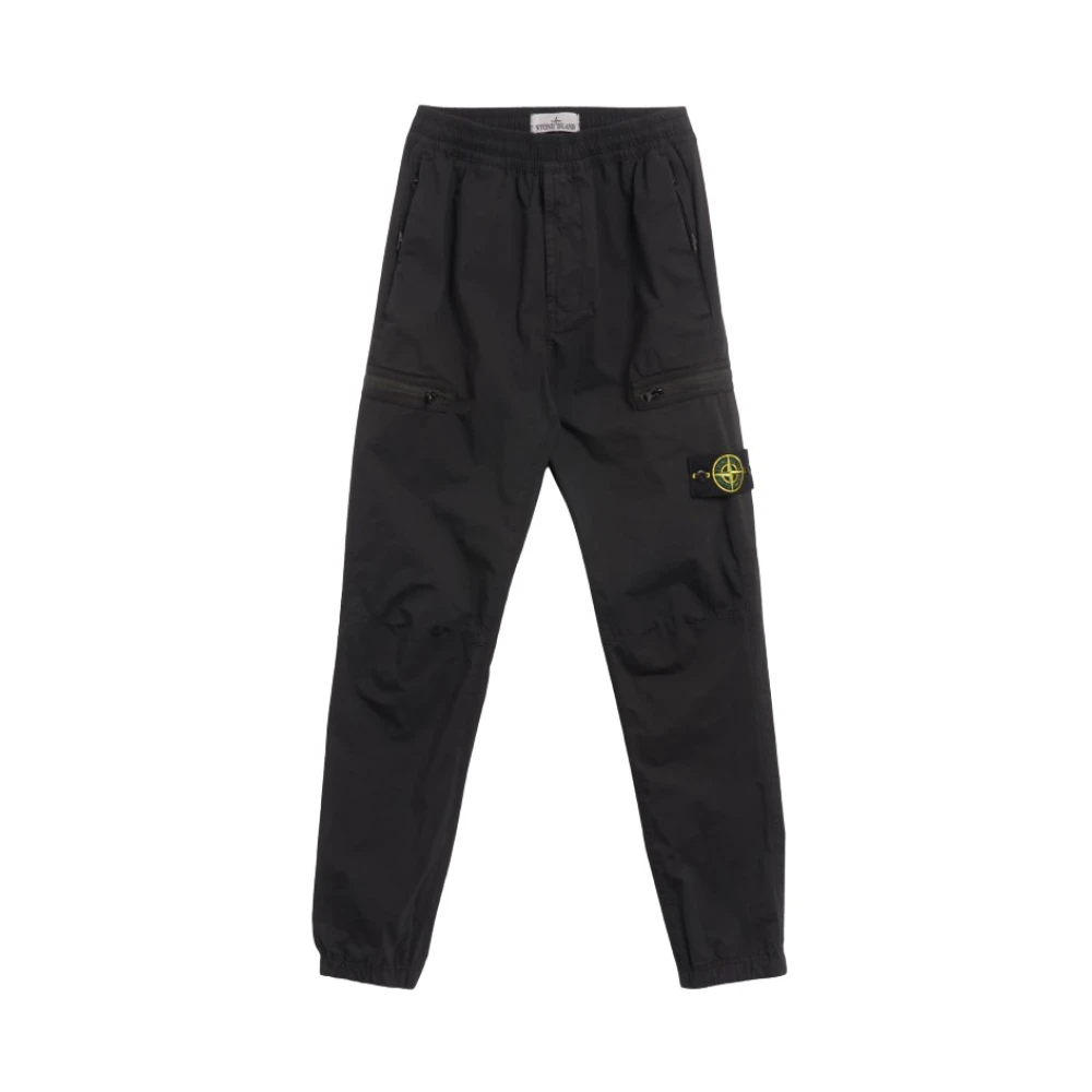 Stone Island Zwarte Cargo Joggingbroek met Zakken Black Heren
