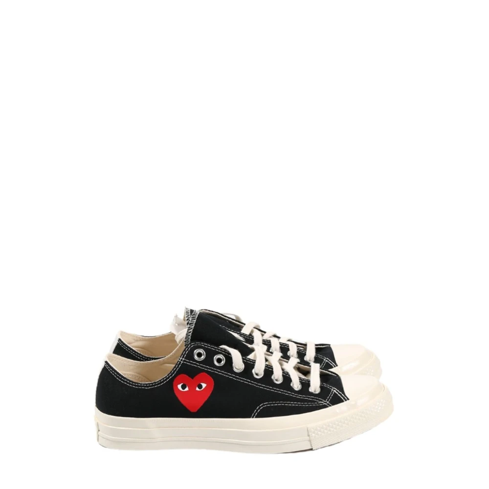 Comme des Garçons Heart Logo Low Top Sneakers Dames Schoenen Zwart