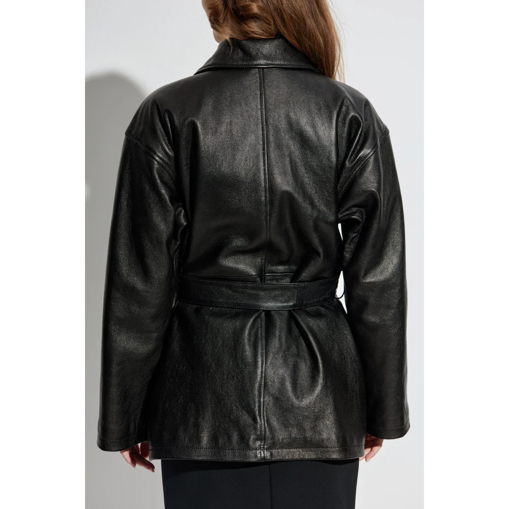 Dolce & Gabbana Leren jas Black Dames